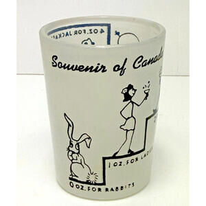Vtg Federal Glass Frosted White Shot Glass “Say When” Souvenir Of Canada Kitsch